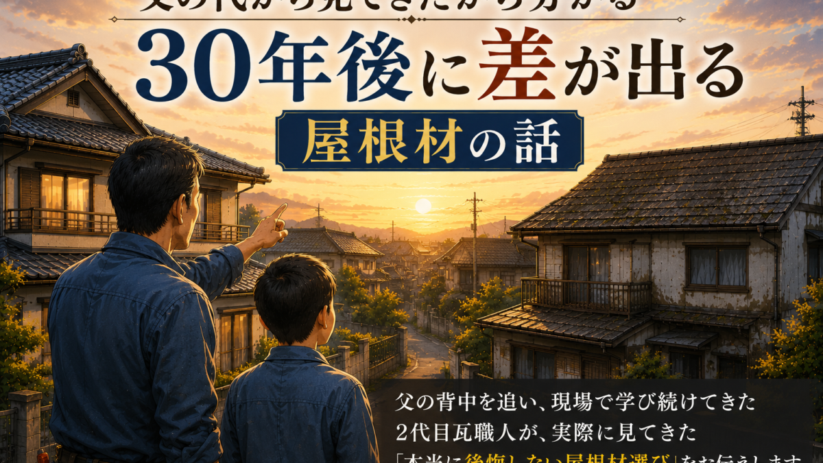 父の代から見てきたから分かる｜30年後に差が出る屋根材の話